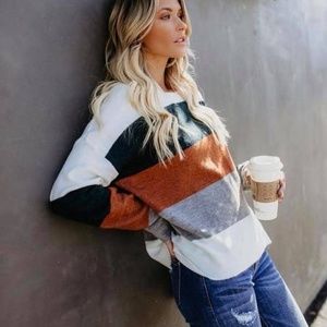 Cozy Color-Blocked Fall/Winter Sweater